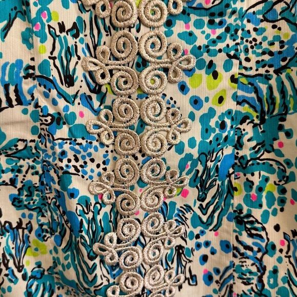 Lilly Pulitzer Ember Sea Oat Escapades Everglades Gold Lace Shift Dress Size 0 - Picture 3 of 6